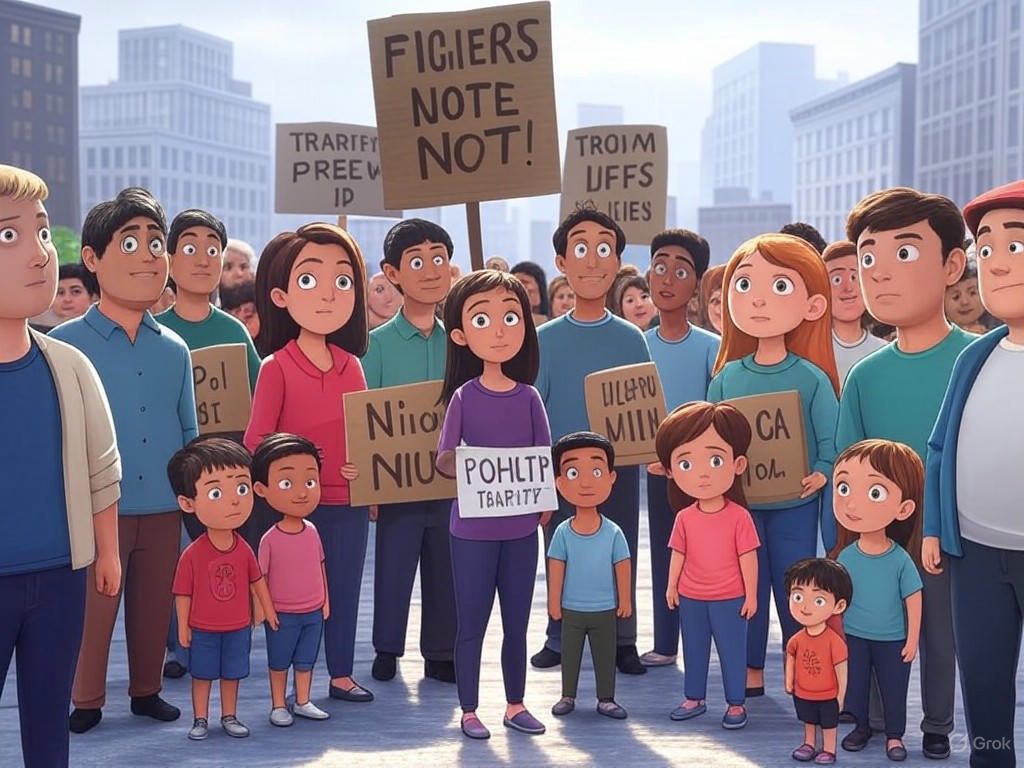 Protestas en EE.UU. contra aranceles y políticas de Trump, impactando la economía global